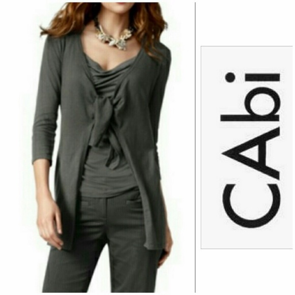 Cabi # 706 Grey Tie Front Cardigan - Size S - Picture 7 of 7